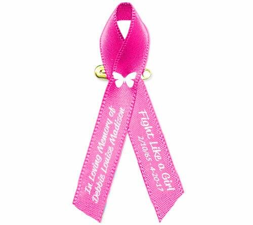 Personalized Breast Cancer Ribbon (Pink Ribbon Color)