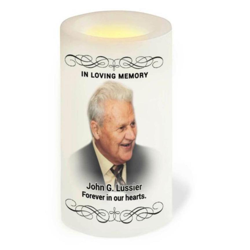 Brennan Personalized Flameless LED Memorial Candle - Celebrate Prints