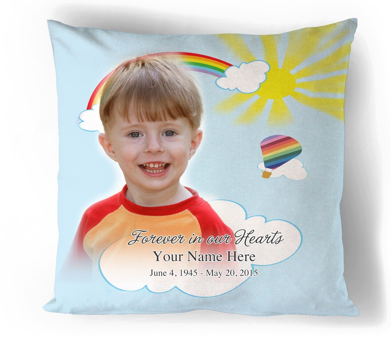 Bright Personalized In Loving Memory Memorial Pillows