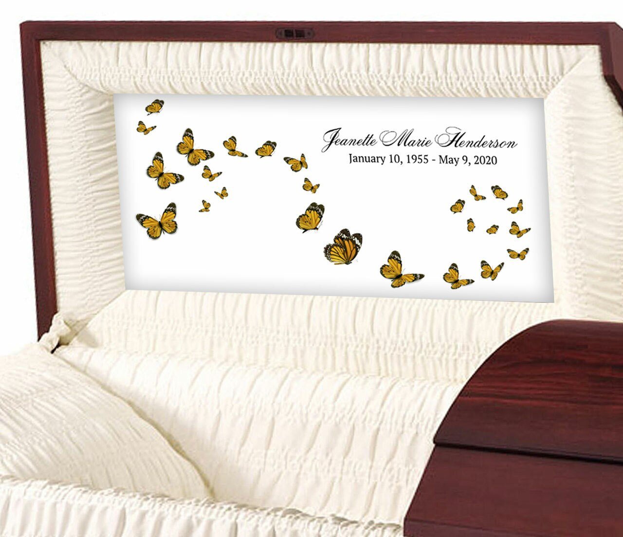 Butterflies Are Free Personalized Casket Panel Insert - Celebrate Prints