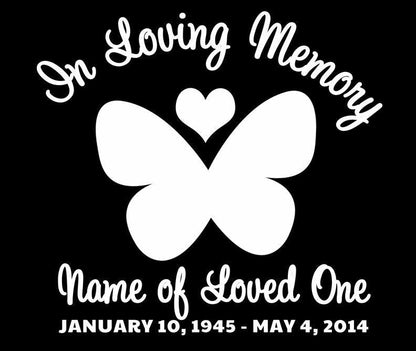 Butterfly In Memory Car Decals