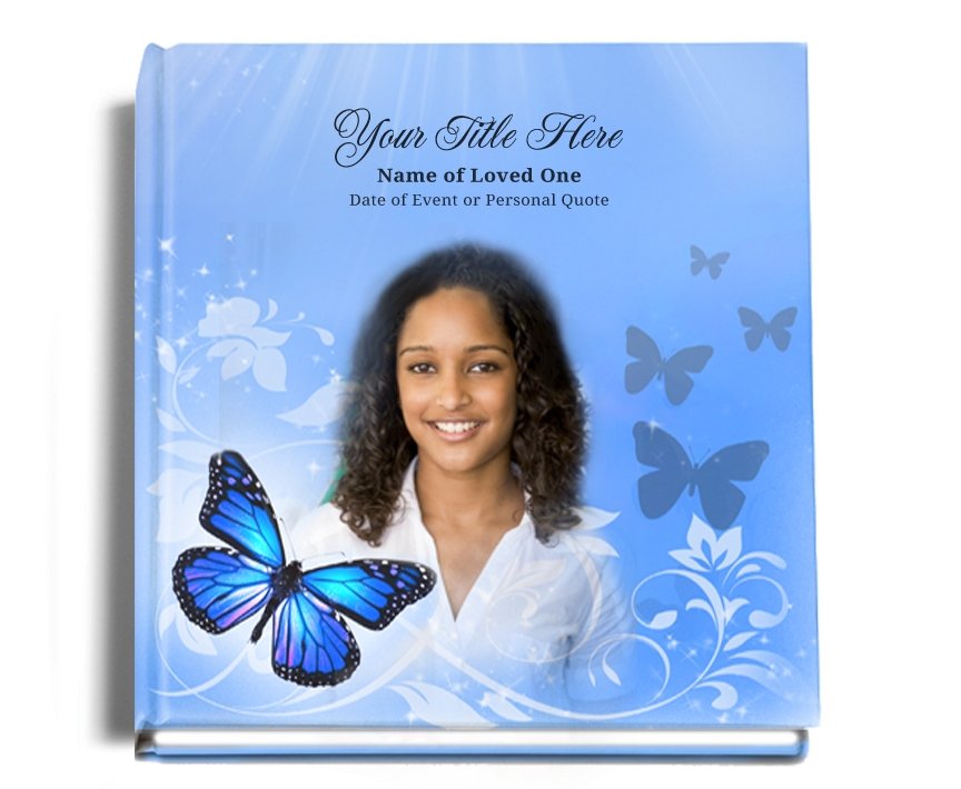 Butterfly Perfect Bind Memorial Funeral Guest Book - Celebrate Prints
