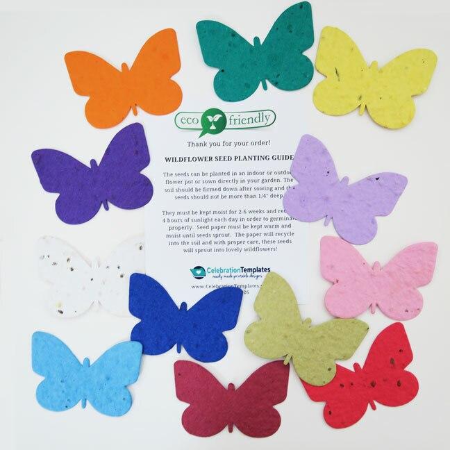 Butterfly Plantable Seed Paper Shapes (Set of 12 Colors) - Celebrate Prints