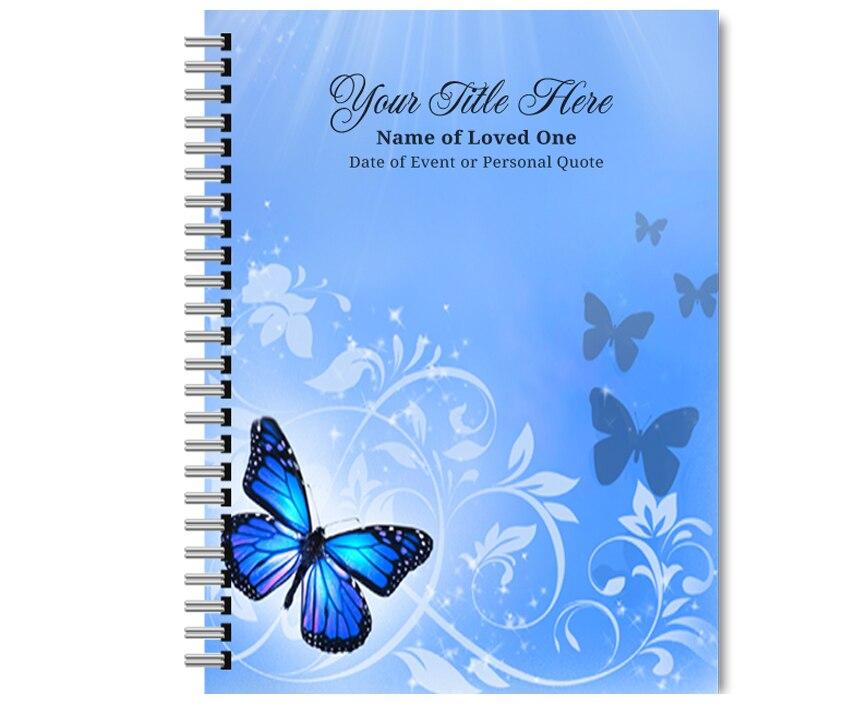 Butterfly Spiral Wire Bind Memorial Guest Book