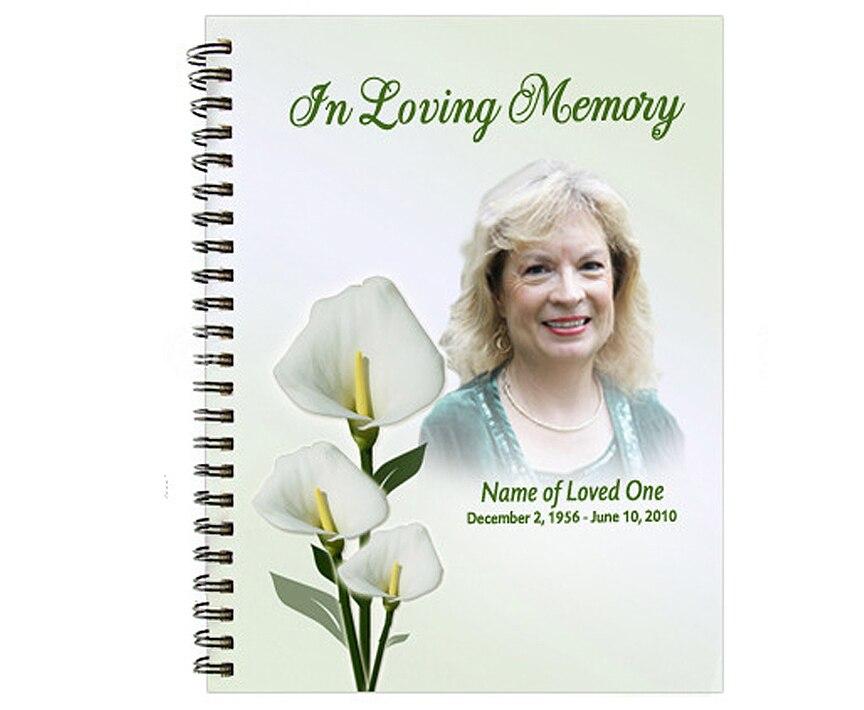 Calle Spiral Wire Bind Memorial Guest Book with photo