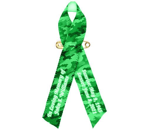 Camouflage Awareness Ribbon Memorial Personalized - Pack of 10 - Celebrate Prints