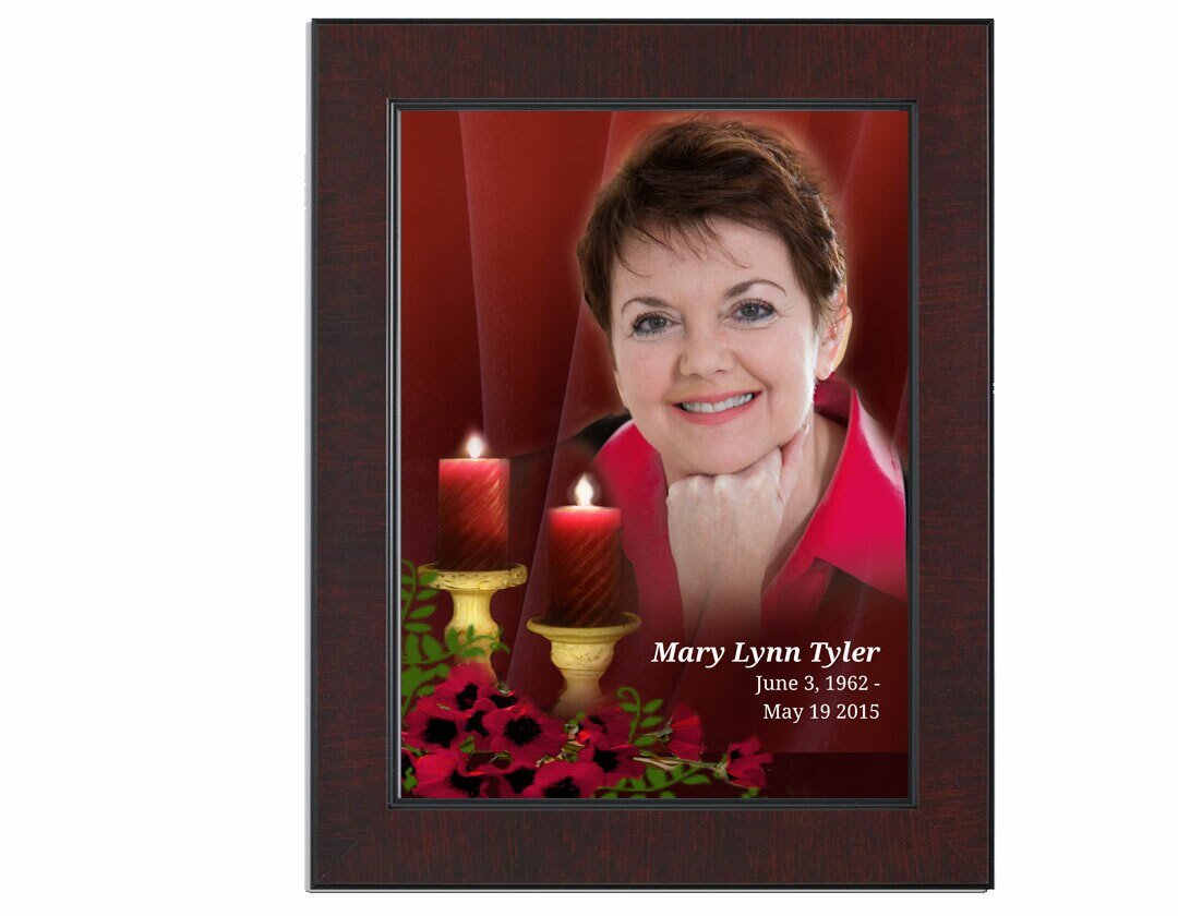 Candlelight In Loving Memory Memorial Portrait Poster framed