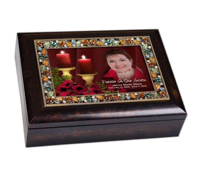 Candlelight Jewel In Loving Memory Memorial Keepsake Box