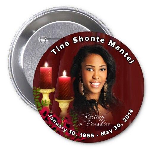 Candlelight In Loving Memory Memorial Button Pins