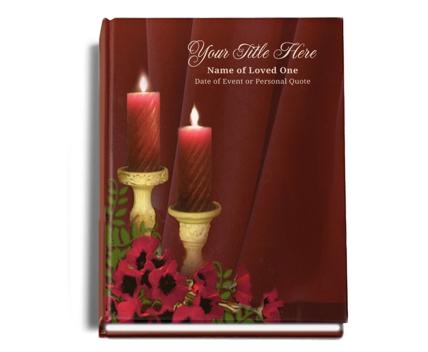 Candlelight Perfect Bind Memorial Funeral Guest Book - Celebrate Prints