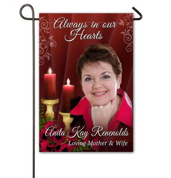 Candlelight Personalized Memorial Garden Flag - Celebrate Prints