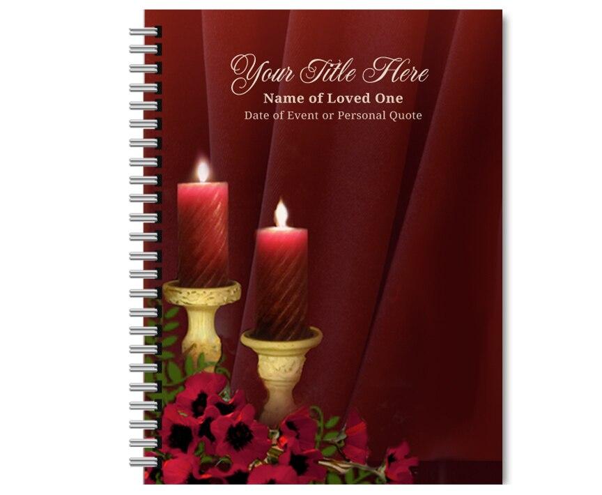 Candlelight Spiral Wire Bind Memorial Guest Book