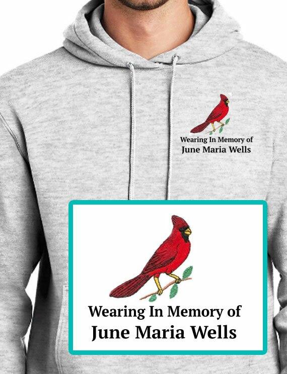 Cardinal Embroidery Fleece Hooded Memorial Sweatshirt men