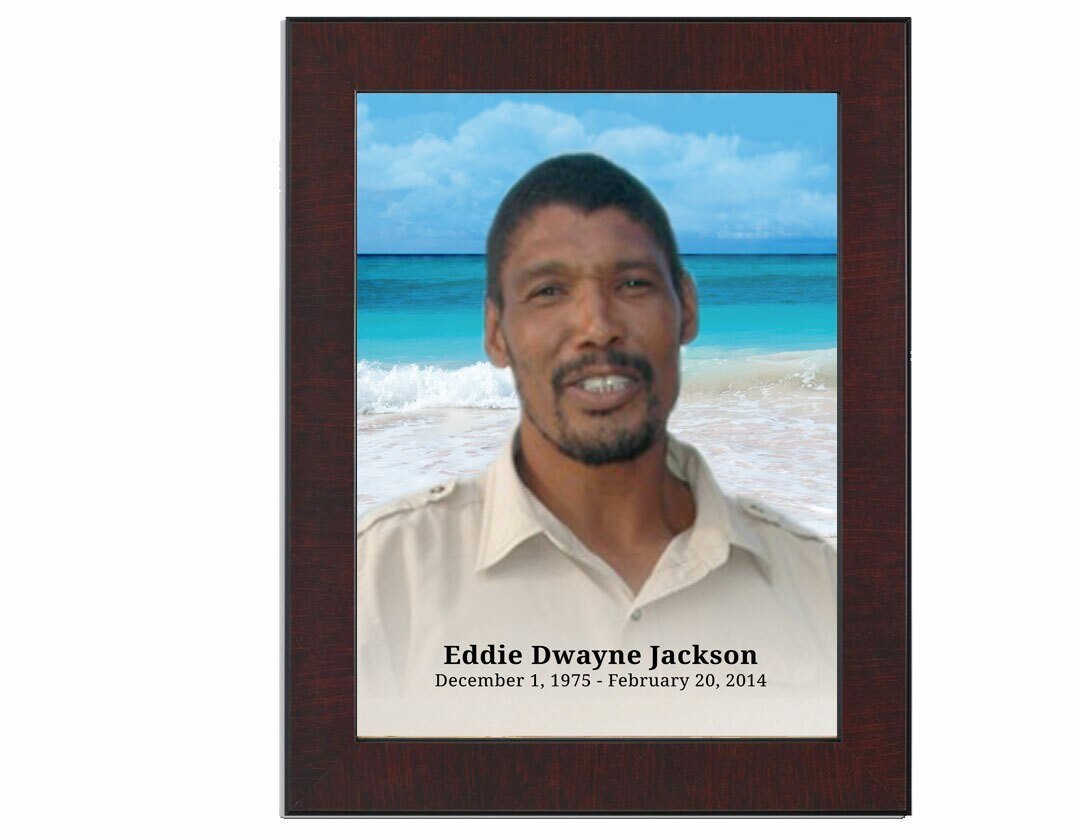 Caribbean In Loving Memory Memorial Portrait Poster framed