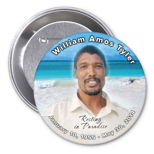 Caribbean In Loving Memory Memorial Button Pins