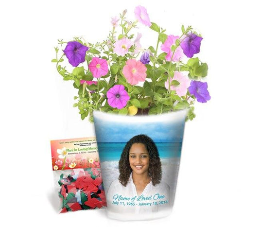 Caribean Personalized Memorial Ceramic Flower Pot - Celebrate Prints