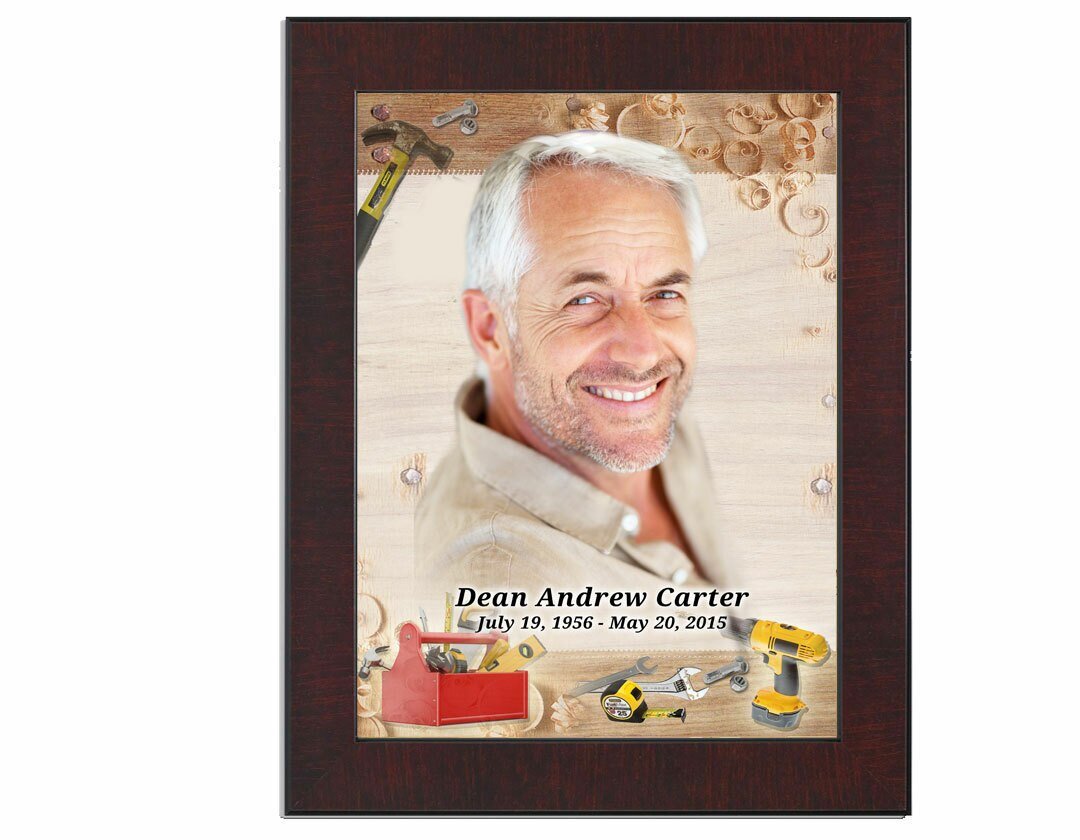 Carpenter In Loving Memory Memorial Portrait Poster framed