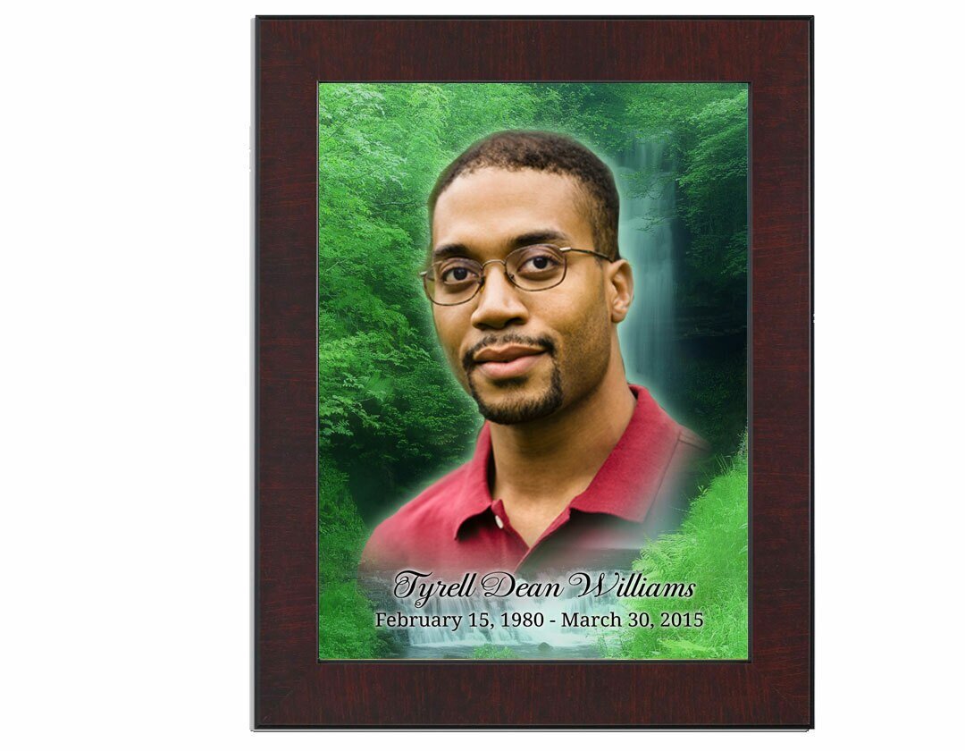 Cascade In Loving Memory Memorial Portrait Poster framed