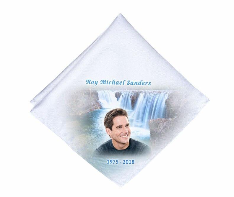 Cascading Waterfall Personalized Memorial Handkerchief - Celebrate Prints