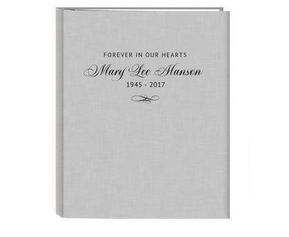 Charleston Linen Memorial Funeral Guest Book - Celebrate Prints
