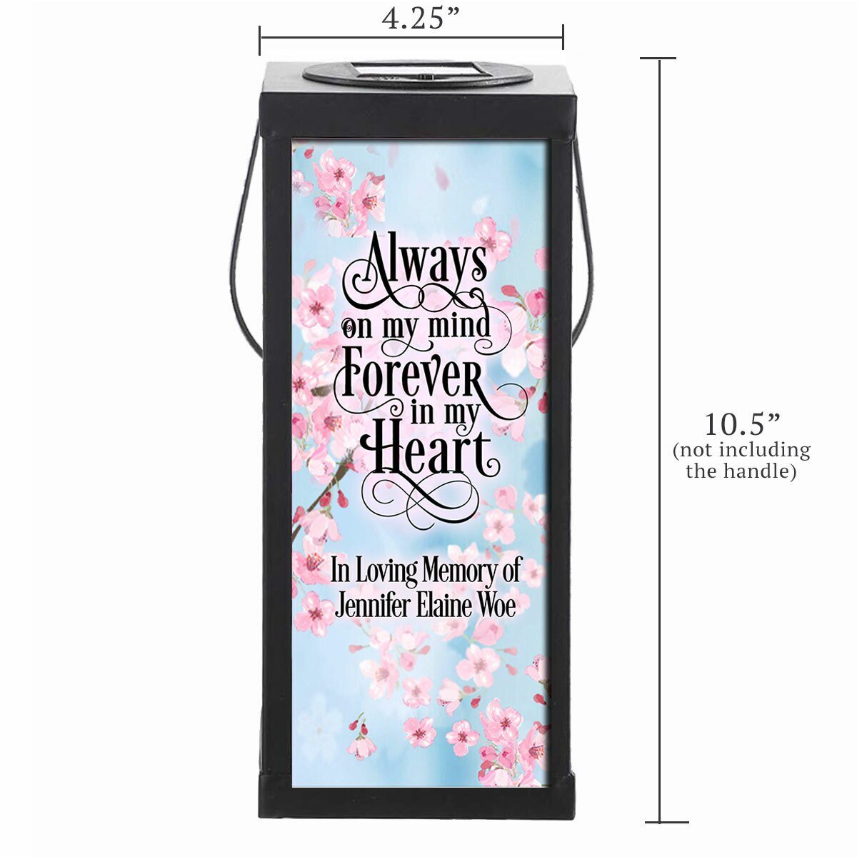 Cherry Blossoms Solar Powered Memorial Lantern dimensions