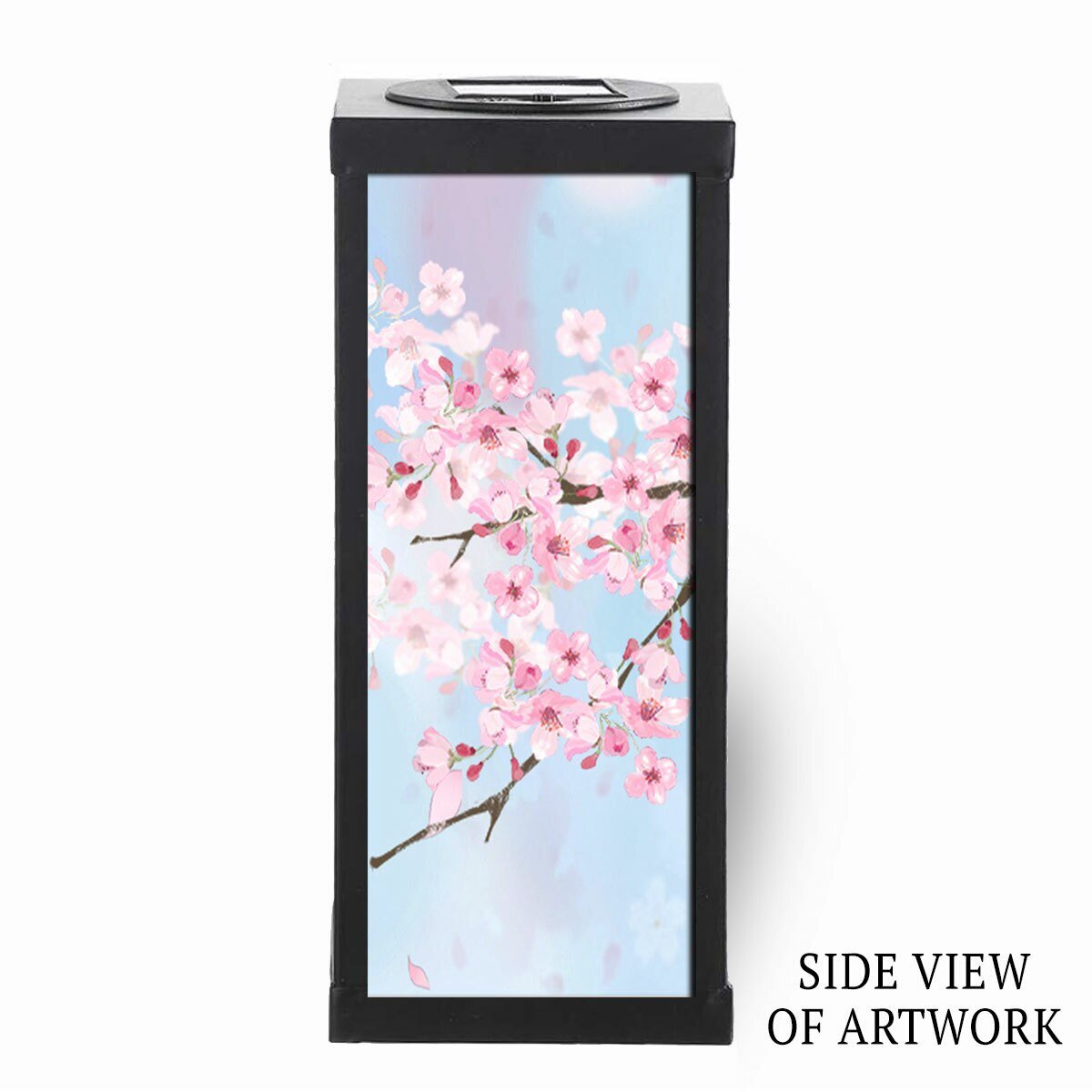 Cherry Blossoms Solar Powered Memorial Lantern side view