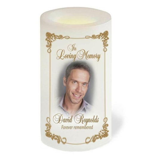 Chestnut Personalized Flameless LED Memorial Candle - Celebrate Prints
