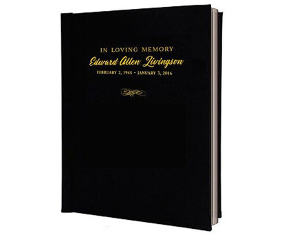 Classic Foil Stamped Portrait Funeral Guest Book - Celebrate Prints