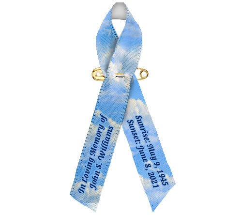 Clouds Memorial Awareness Ribbon - Pack of 10 - Celebrate Prints