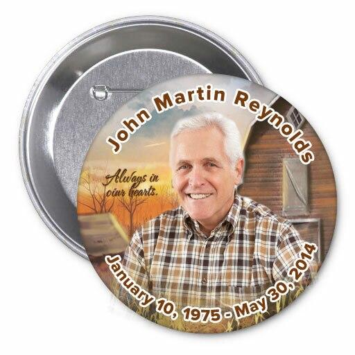 Country Barn Memorial Button Pin (Pack of 10) - Celebrate Prints