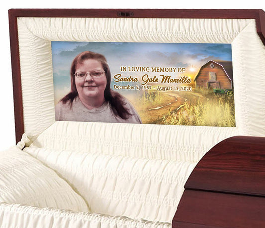 Country Barn Personalized Casket Panel Insert - Celebrate Prints