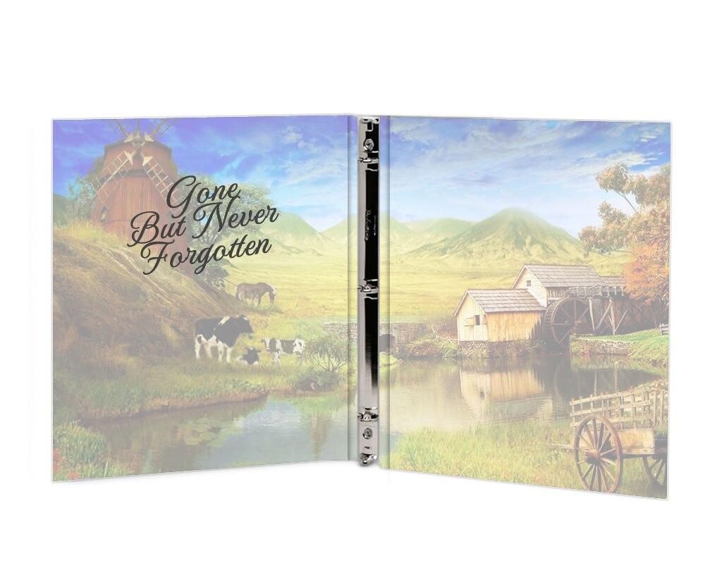 Country Landscape 3-Ring Book Binder Funeral Guest Book - Celebrate Prints