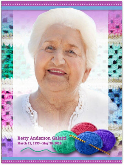 Crochet Funeral Memorial Poster - Celebrate Prints