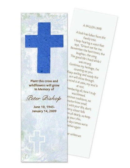 Cross Plantable Memorial Bookmark (Pack of 12) - Celebrate Prints