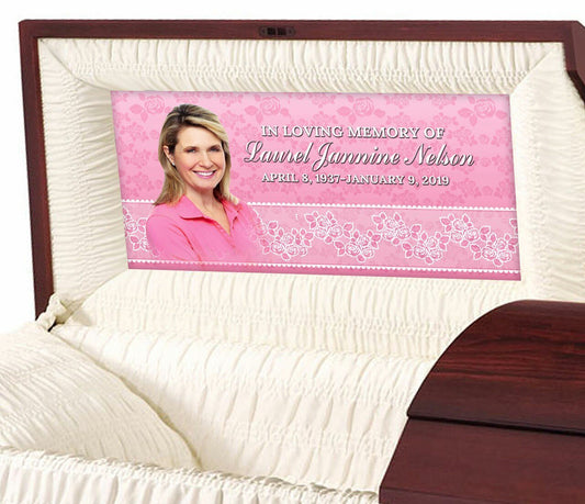 Custom Casket Panel Insert - Floral Lace Design - Celebrate Prints