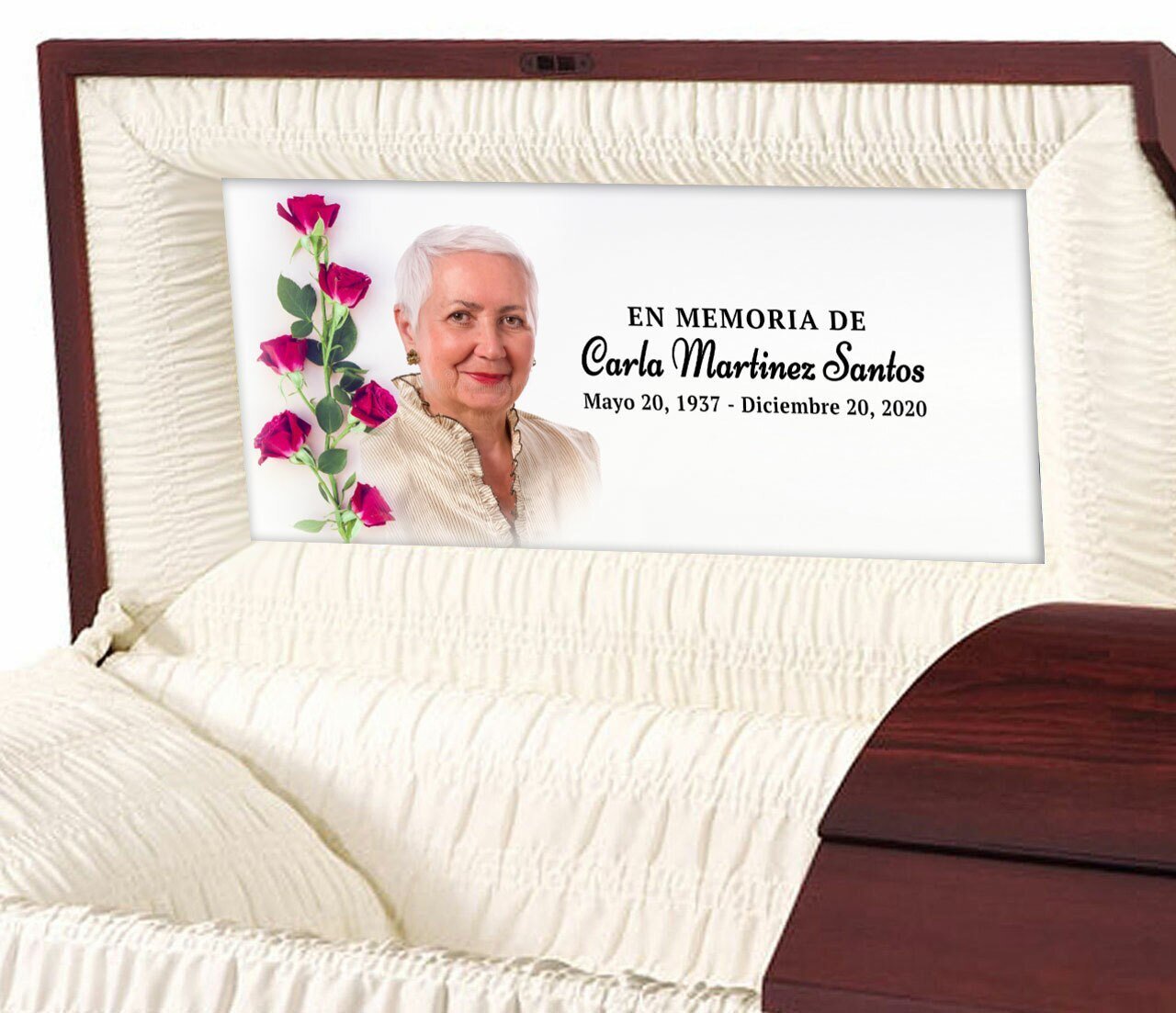 Custom Casket Panel Insert - Red Roses Design - Celebrate Prints