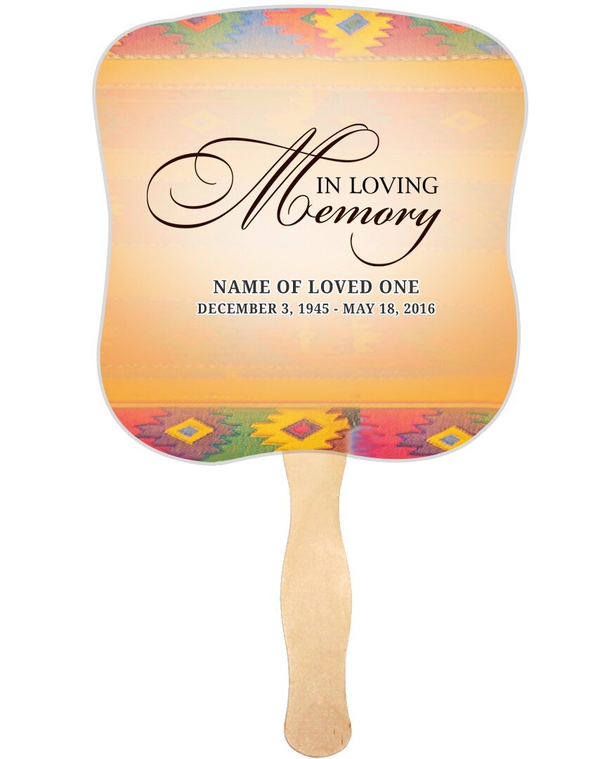 DeColores Memorial Fan With Wooden Handle (Pack of 10) - Celebrate Prints