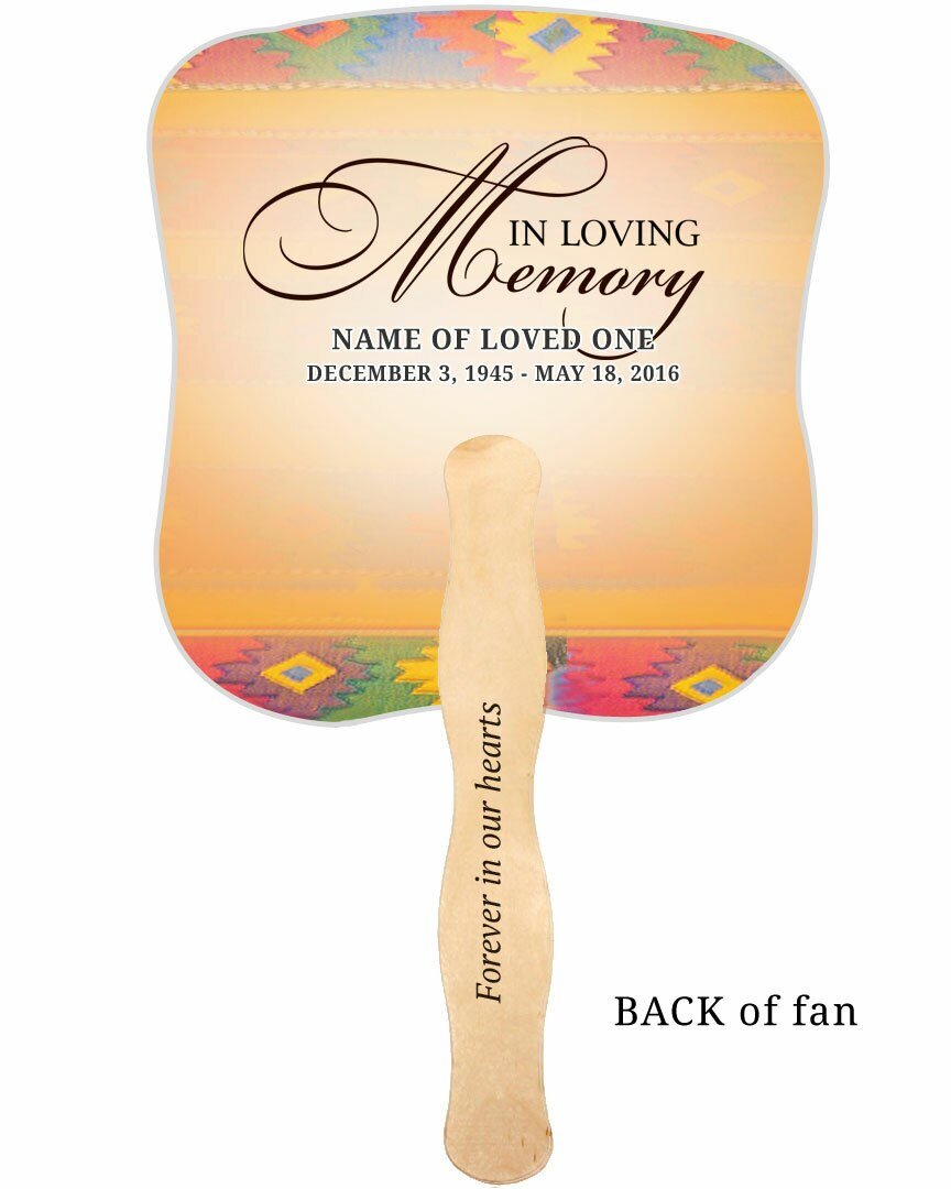 DeColores Memorial Fan With Wooden Handle (Pack of 10) - Celebrate Prints