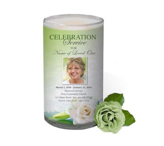 Divine Personalized Glass Memorial Candle - Celebrate Prints
