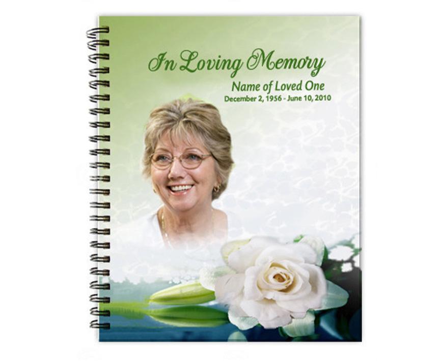 Divine Spiral Wire Bind Memorial Funeral Guest Book - Celebrate Prints