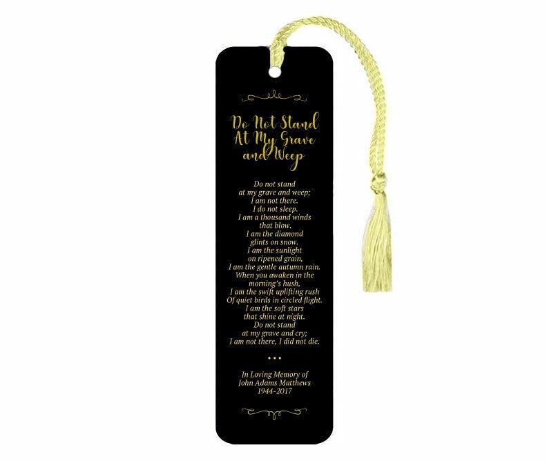 Do Not Stand At My Grave And Weep Leatherette Memorial Scripture Bookmark - Celebrate Prints