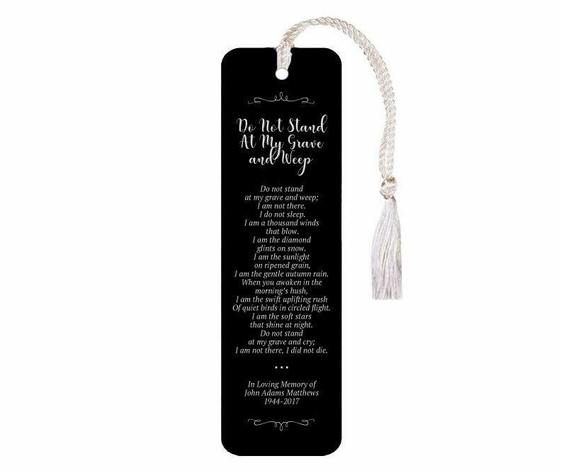 Do Not Stand At My Grave And Weep Leatherette Memorial Scripture Bookmark - Celebrate Prints