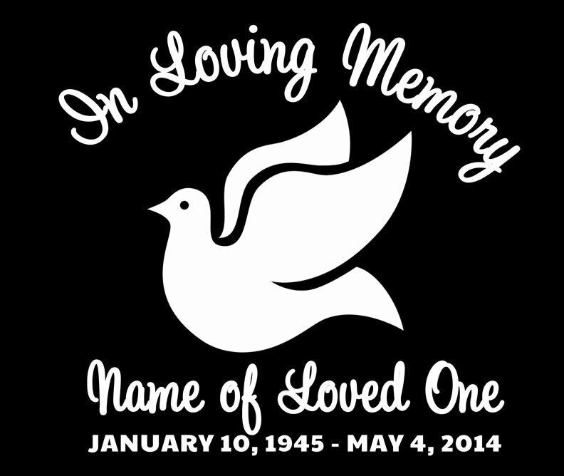 Dove In Loving Memory Car Decal - Celebrate Prints