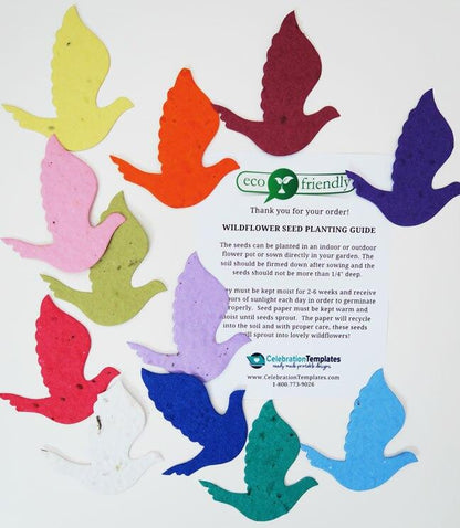 Dove Plantable Seed Paper Shapes (Set of 12 Colors) - Celebrate Prints