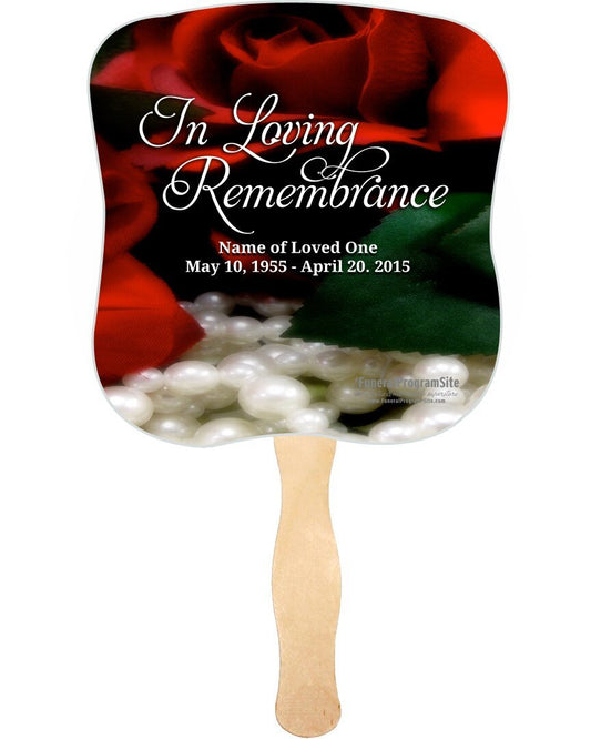 Elegance Memorial Fan With Wooden Handle (Pack of 10) - Celebrate Prints