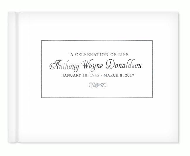 Elegantly Framed Foil Stamped Landscape Funeral Guest Book - Celebrate Prints