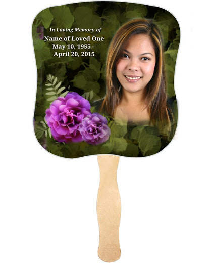 Essence Memorial Fan With Wooden Handle (Pack of 10) - Celebrate Prints