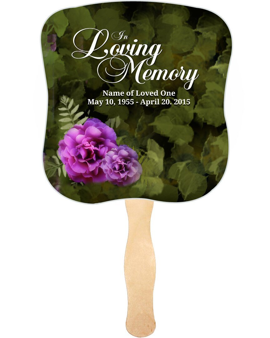Essence Memorial Fan With Wooden Handle (Pack of 10) - Celebrate Prints