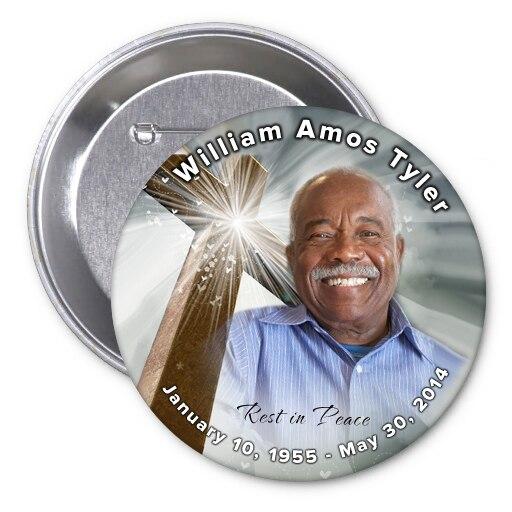 Eternal Cross Memorial Button Pin (Pack of 10) - Celebrate Prints