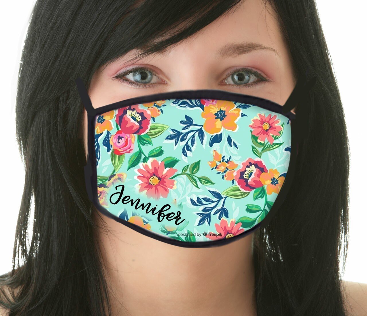 Face Mask Personalized Tropical Flowers Adult Size - Celebrate Prints